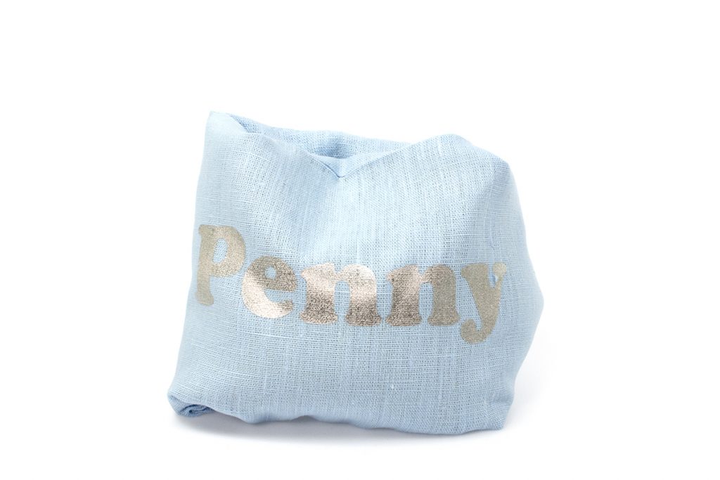 vetekudde ljusblå penny ihopvikt 1200